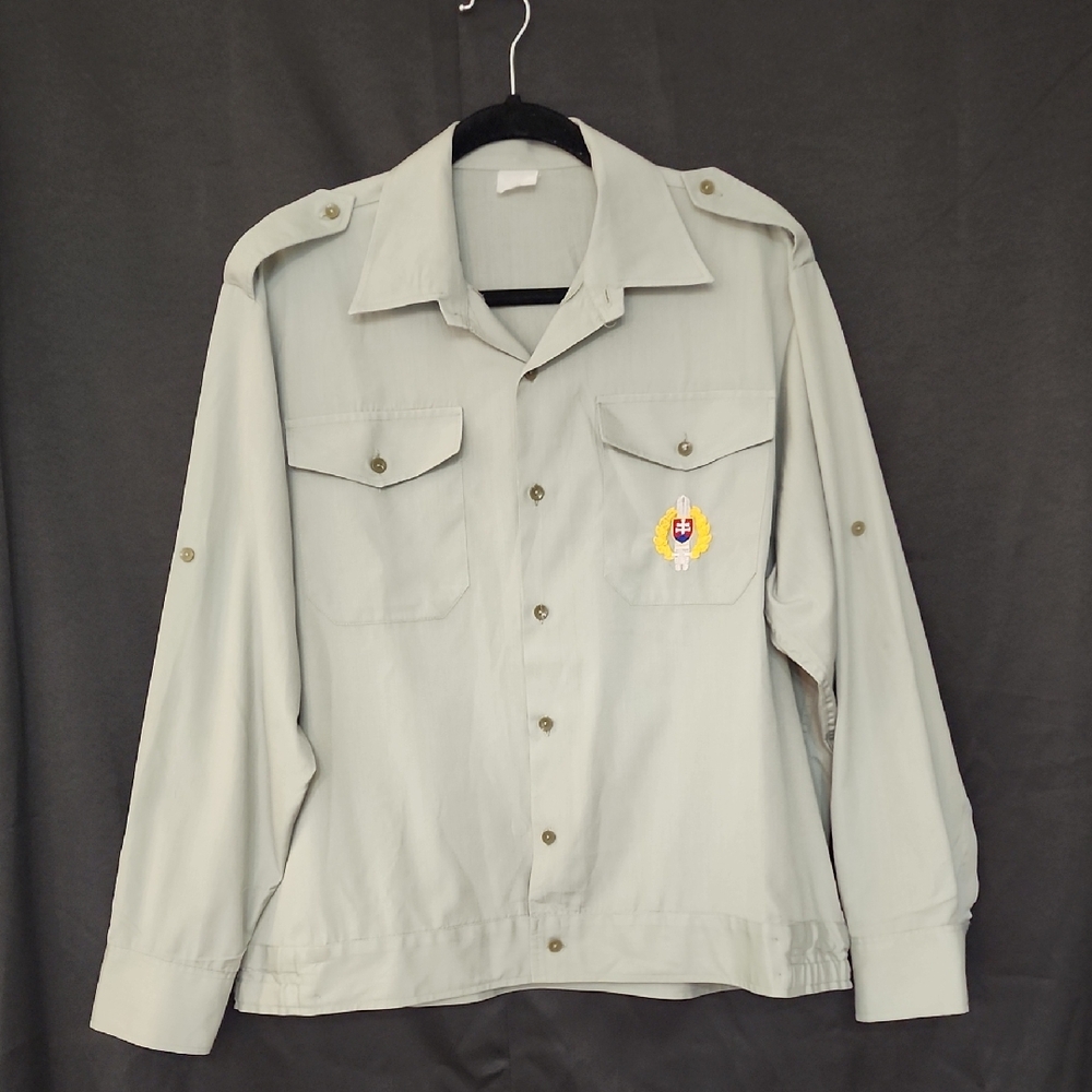 Vintage Genuine Slovakian Military Long Sleeved Shirt, Size Unknown